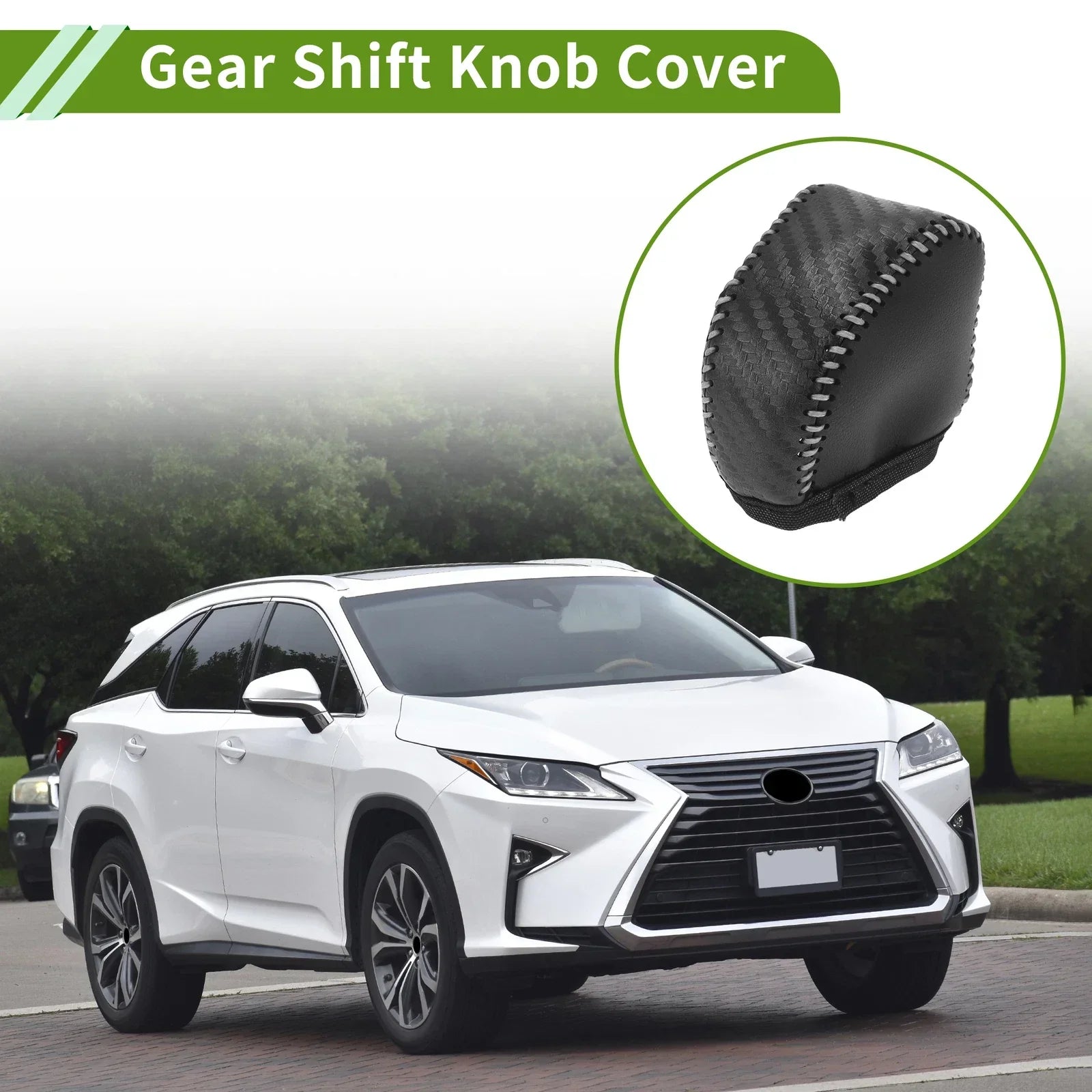 Car Gear Shift Knob Cover for Lexus NX250 2022-2023 Black Carbon Fiber