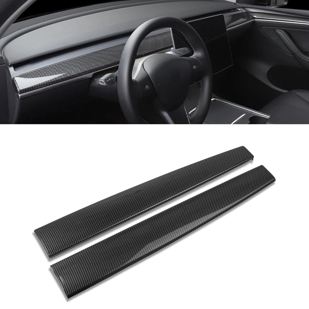 Gloss Carbon Fiber Dashboard Panel Cover for Tesla Model 3/Y (2017-2023)