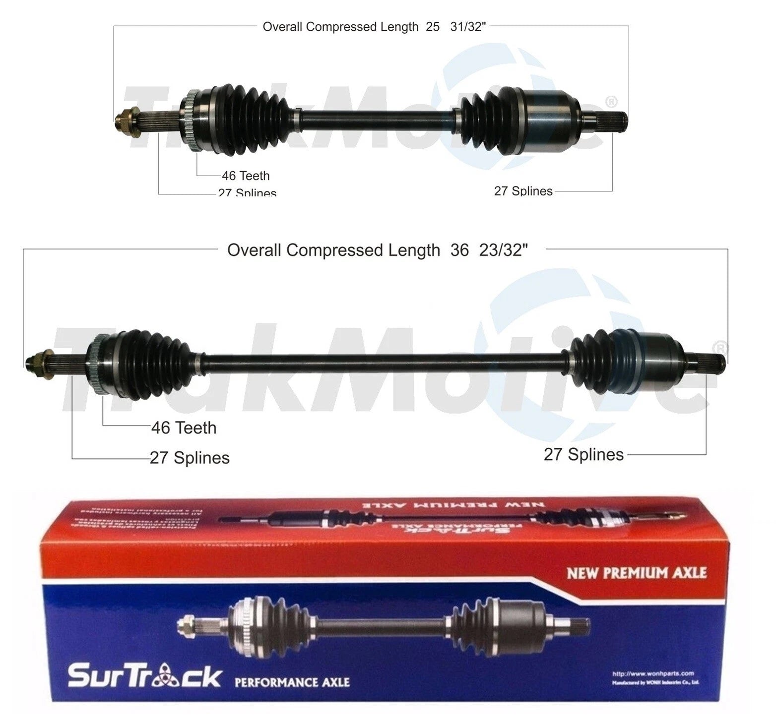 Set of 2 Front CV Axle Shafts for Kia Forte 2.4L (2011–2013)