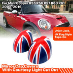 2Pcs Wing Side Mirror Cap Cover for Mini Cooper R55 R56 R57 R60 R61 (2008–2016)