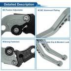 Adjustable Short Brake Clutch Levers for Honda CB599/CB600 (2002–2007) Titanium Tone