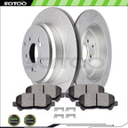 Set of 2 Rear Brake Rotors and Ceramic Pads for Honda Odyssey Pilot Acura MDX ZDX (2011)