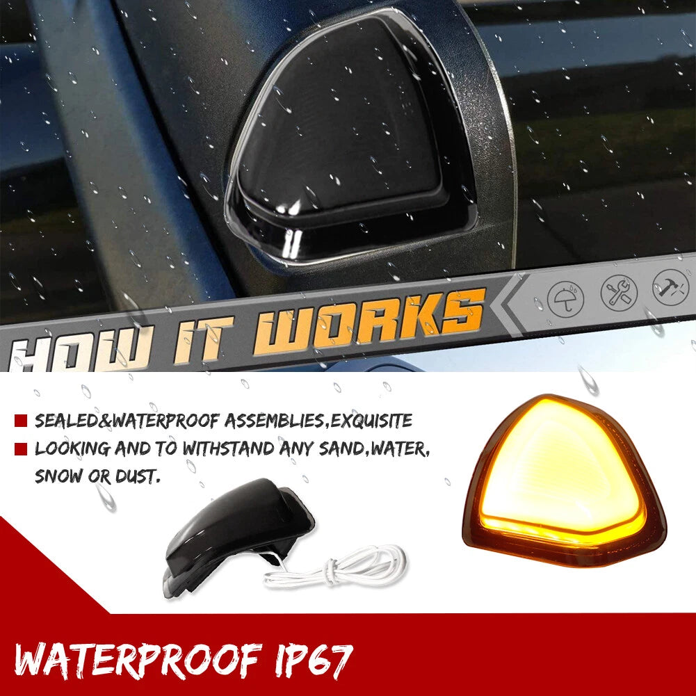 Set of 2 LED Side Mirror Lights for Dodge Ram 1500 2500