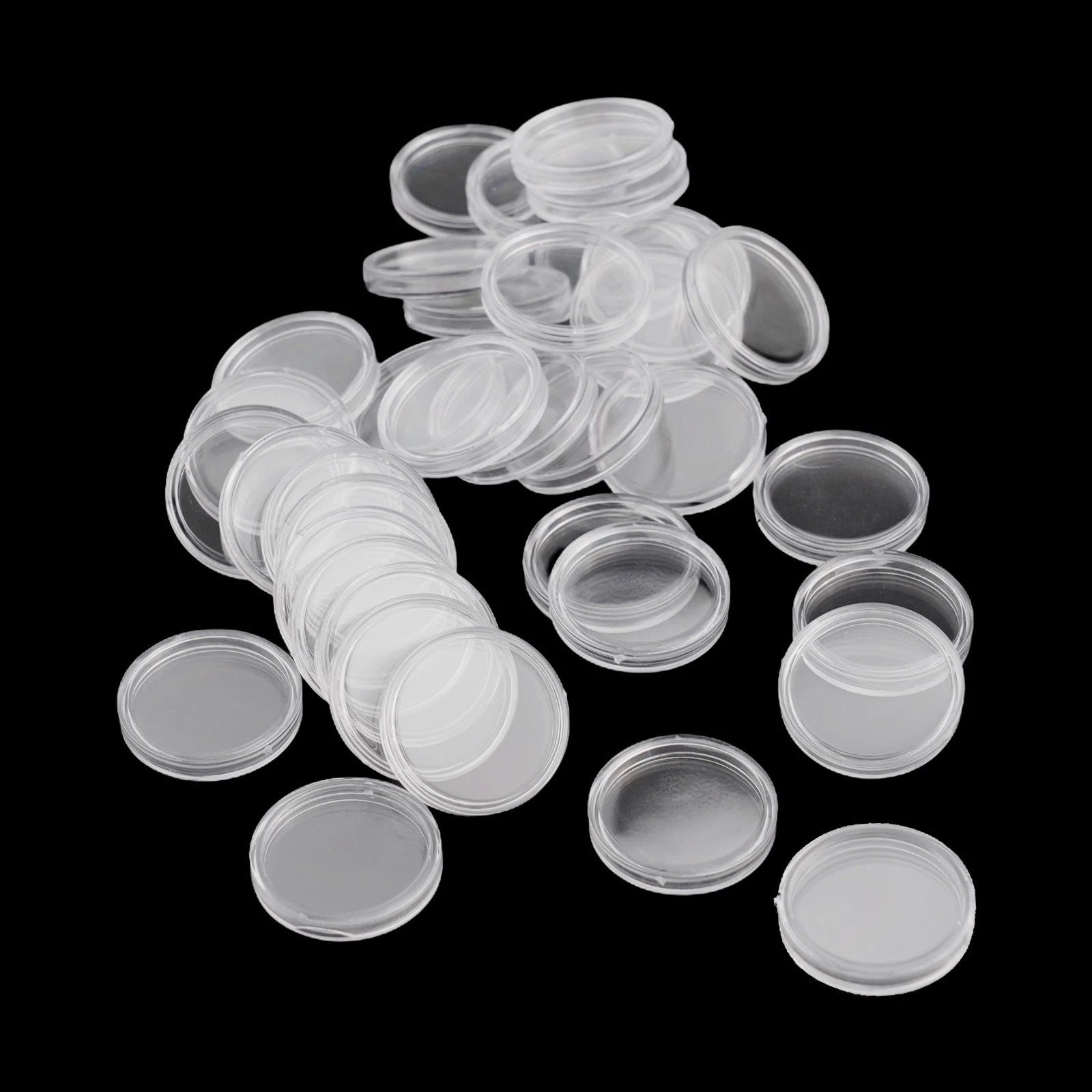 100 Pcs Clear Round Coin Holders Capsules 22mm Storage
