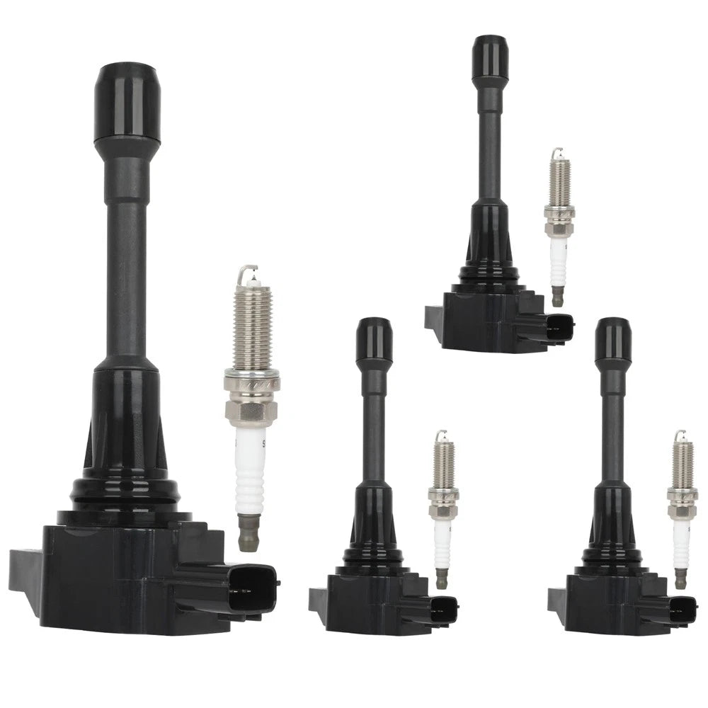 Set of 4 Ignition Coils & 4 Spark Plugs for Nissan Frontier (2005-2019)