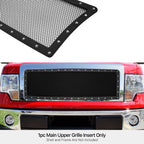 Black Rivet Stainless Steel Mesh Grille for Ford F150 (2009-2012)