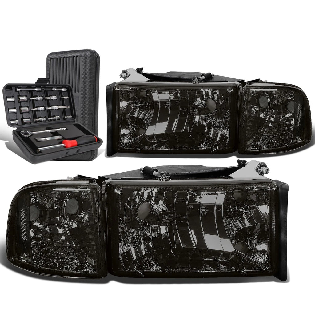 Smoked/Clear Side Headlight Lamps for Dodge Ram Pickup (1994–2002)