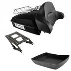 Matte Chopped Trunk Backrest Top Mount Rack for Harley Street Glide (2014–2026)