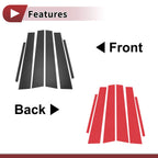 6 Pcs Car Door Pillar Window Trim for Toyota Avalon (2005–2012) Carbon Fiber