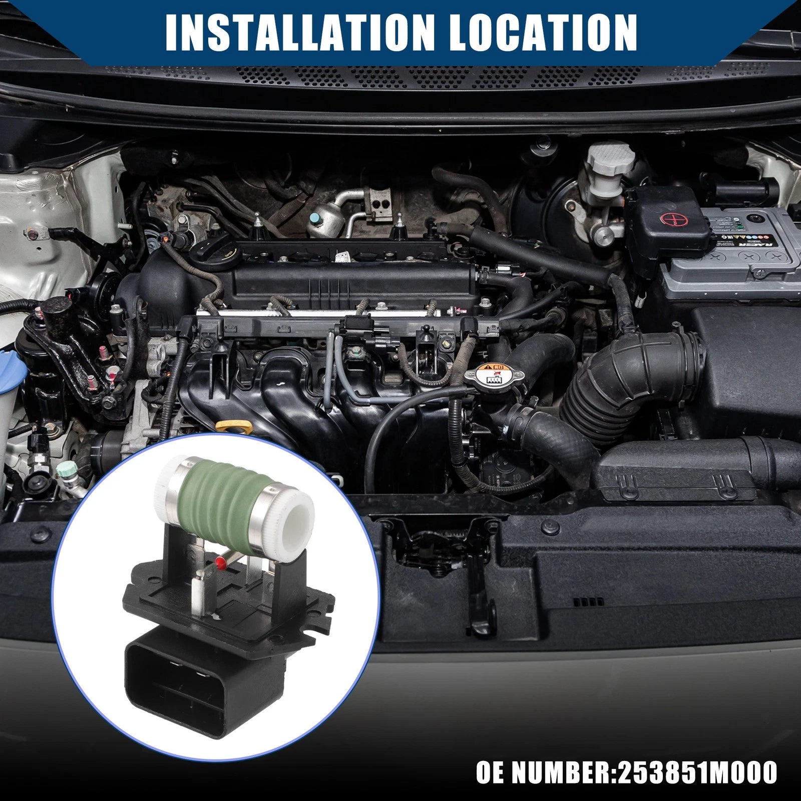 Radiator Fan Controller Resistor No.253851M000 for Hyundai Accent (2012–2017)