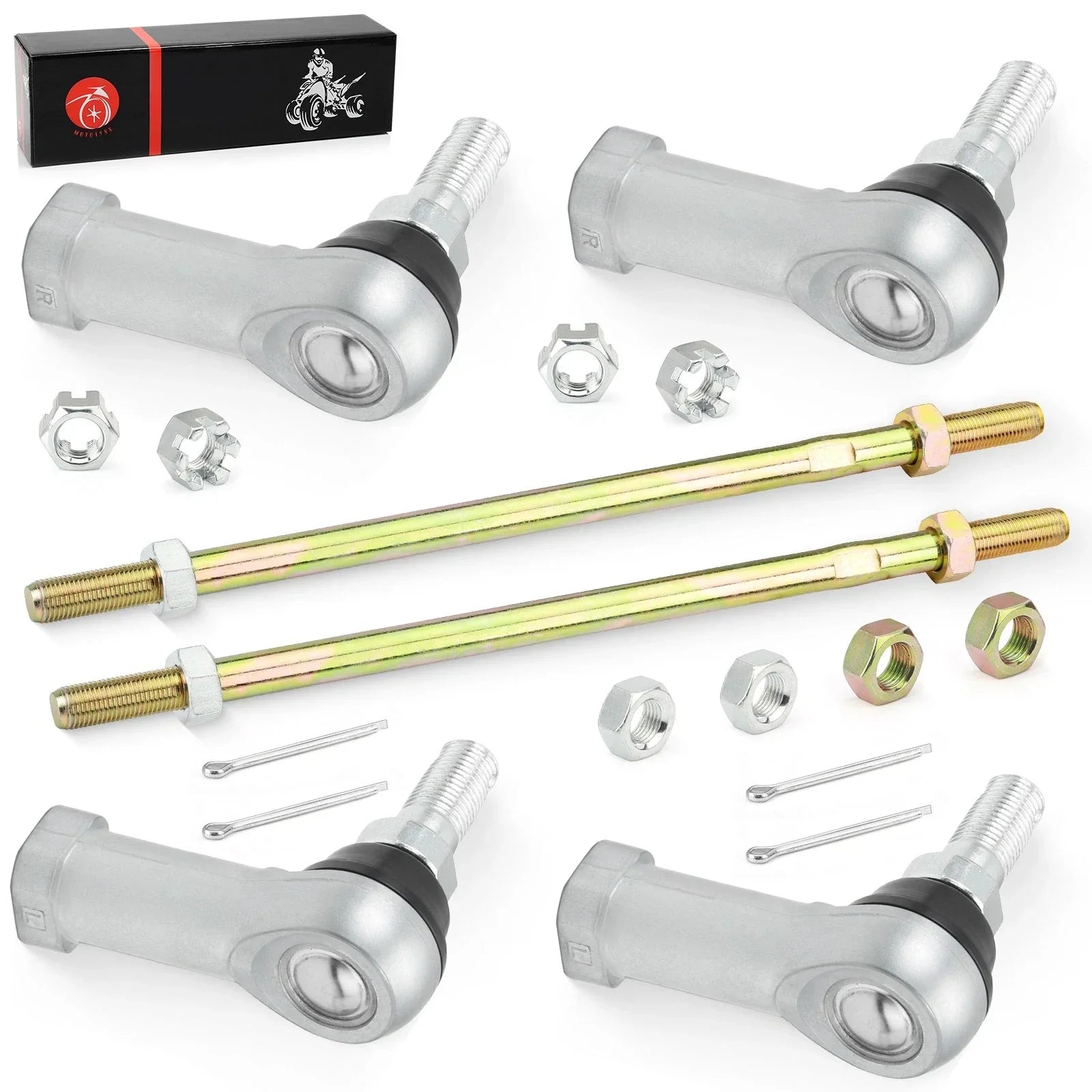2 x Tie Rod Ends Kit w/ Nut Pin for Honda Foreman 450 TRX450 (1998–2004)