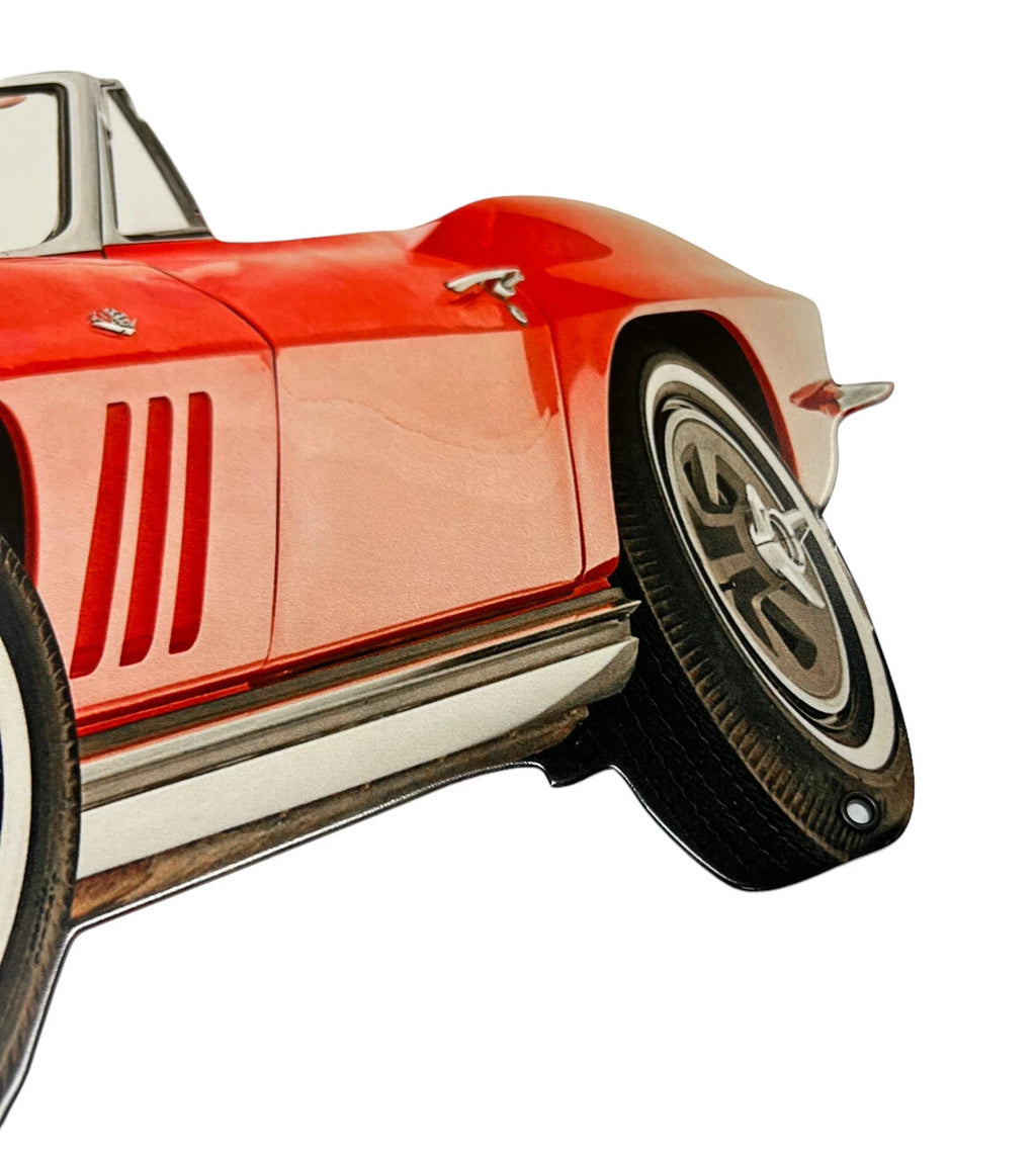 Metal Sign for 1965 Chevrolet Corvette Red Finish (1965–1965)