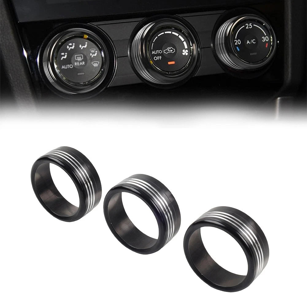 Set of 4 AC Climate Control Knob Ring Covers for Subaru Forester XV Crosstrek WRX (2013–2021)
