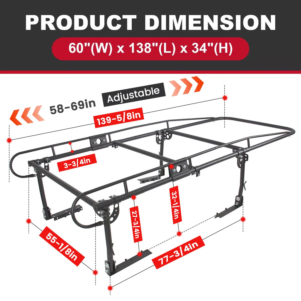 Adjustable Truck Bed Rack for Pickup (2010–2023)