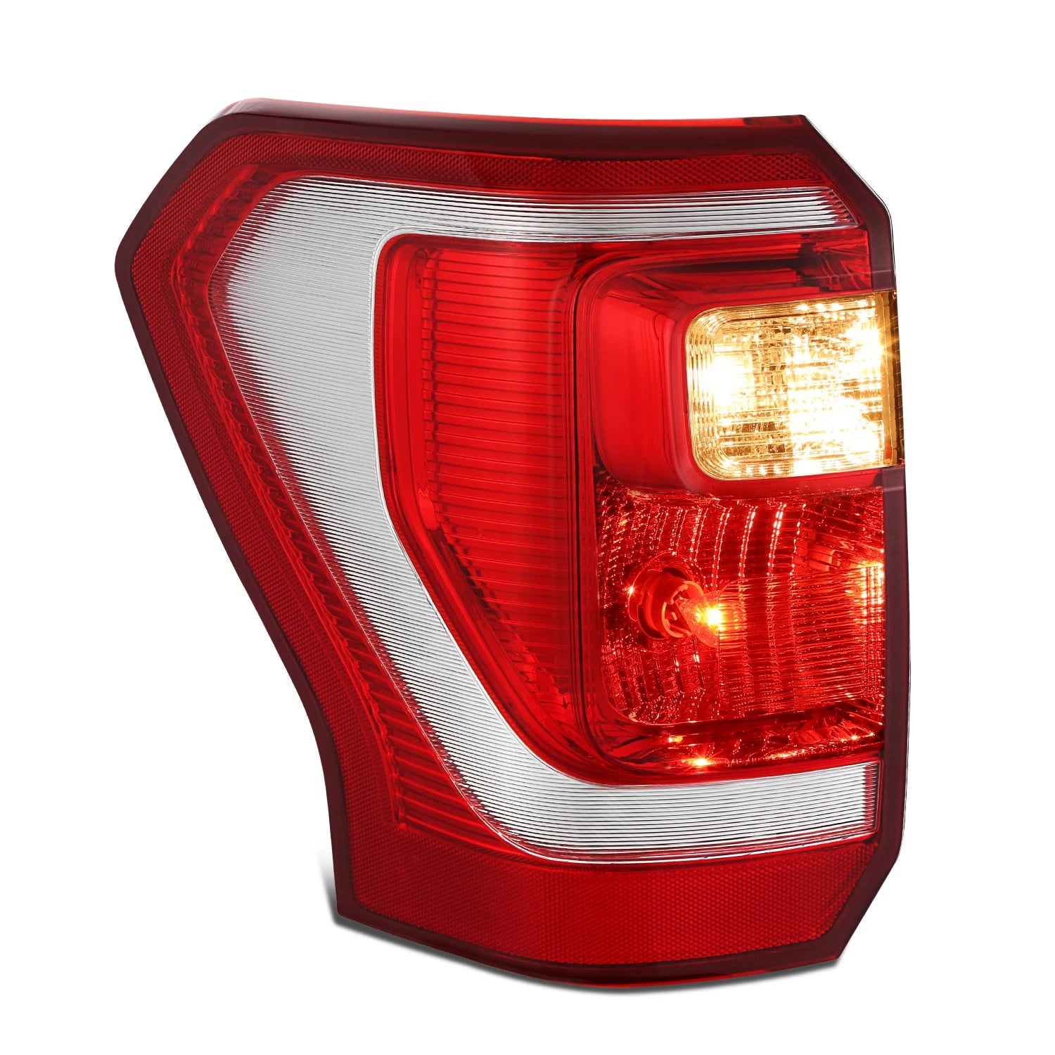Chrome Housing Red Lens Tail Light for Ford Expedition (2018–2021)