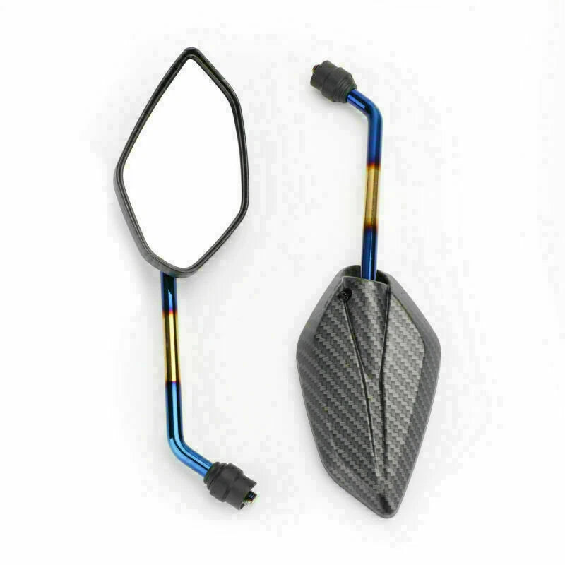 2X 10mm M10 Carbon Rear View Mirrors for Motorcycle Scooter (Universal)