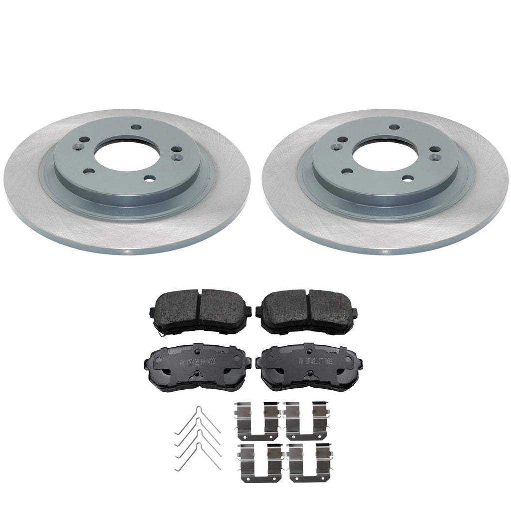 DuraGo Rear Rotors & Akebono ProACT Ceramic Brake Pads Kit for Optima Sonata (2011–2020)