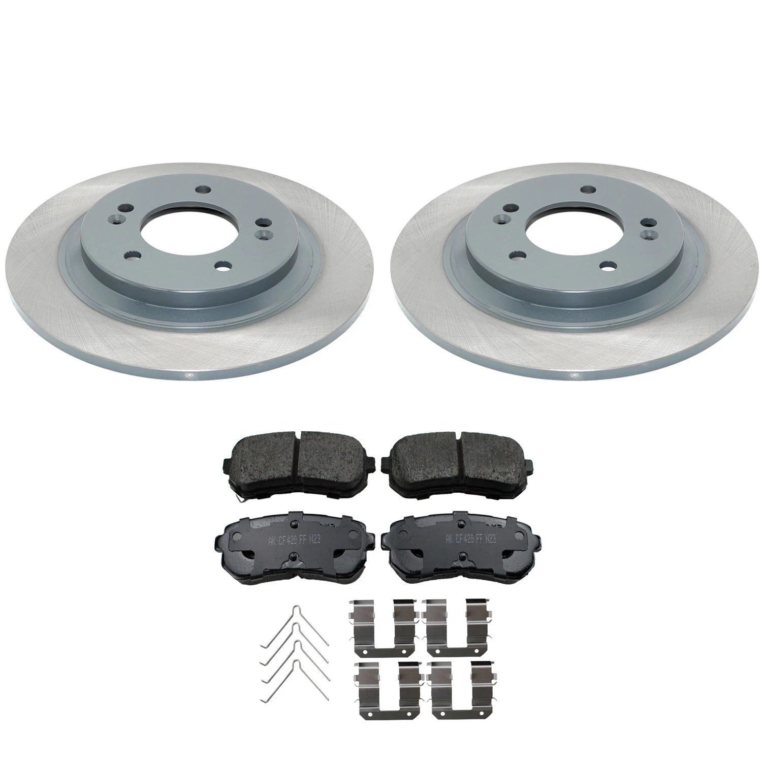 DuraGo Rear Rotors & Akebono ProACT Ceramic Brake Pads Kit for Optima Sonata (2011–2020)