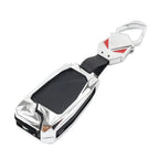 Silver 3-Button Key Fob Case Shell Cover for Audi A8 Quattro (2006-2010)