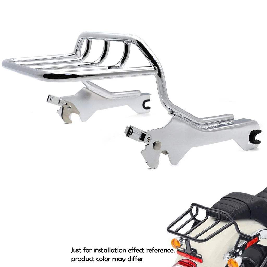 Chromed Holdfast 2-Up Luggage Carrier Rack for Harley FLFB FLFBS FXBR RXBRS (2018–2023)
