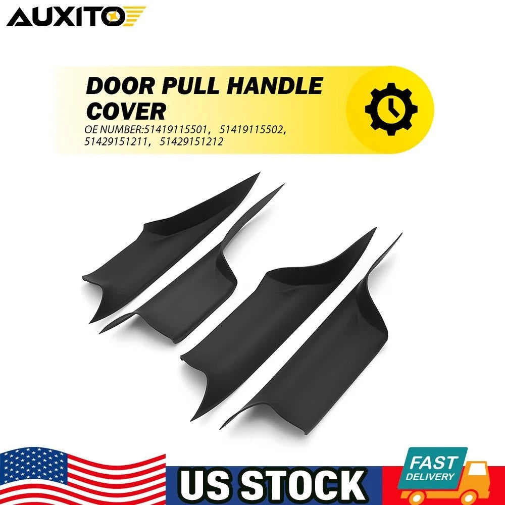 Set of 4 Door Interior Inner Handle Pull Carrier Covers for BMW 7 F01 F02 (2010–2015)