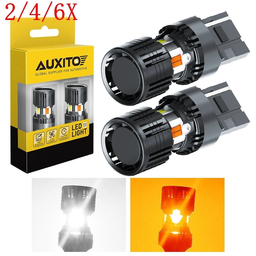 2X Switchback 7443 LED Turn Signal Light Bulbs for