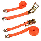 2 Pack Ratchet Tie-Down Straps for Motorcycle ATV UTV Car 1.5" x 13.5"