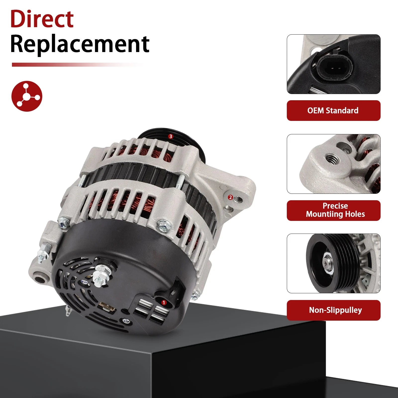 High Output Alternator for Mercruiser (SAEJ1171) (70AMP)