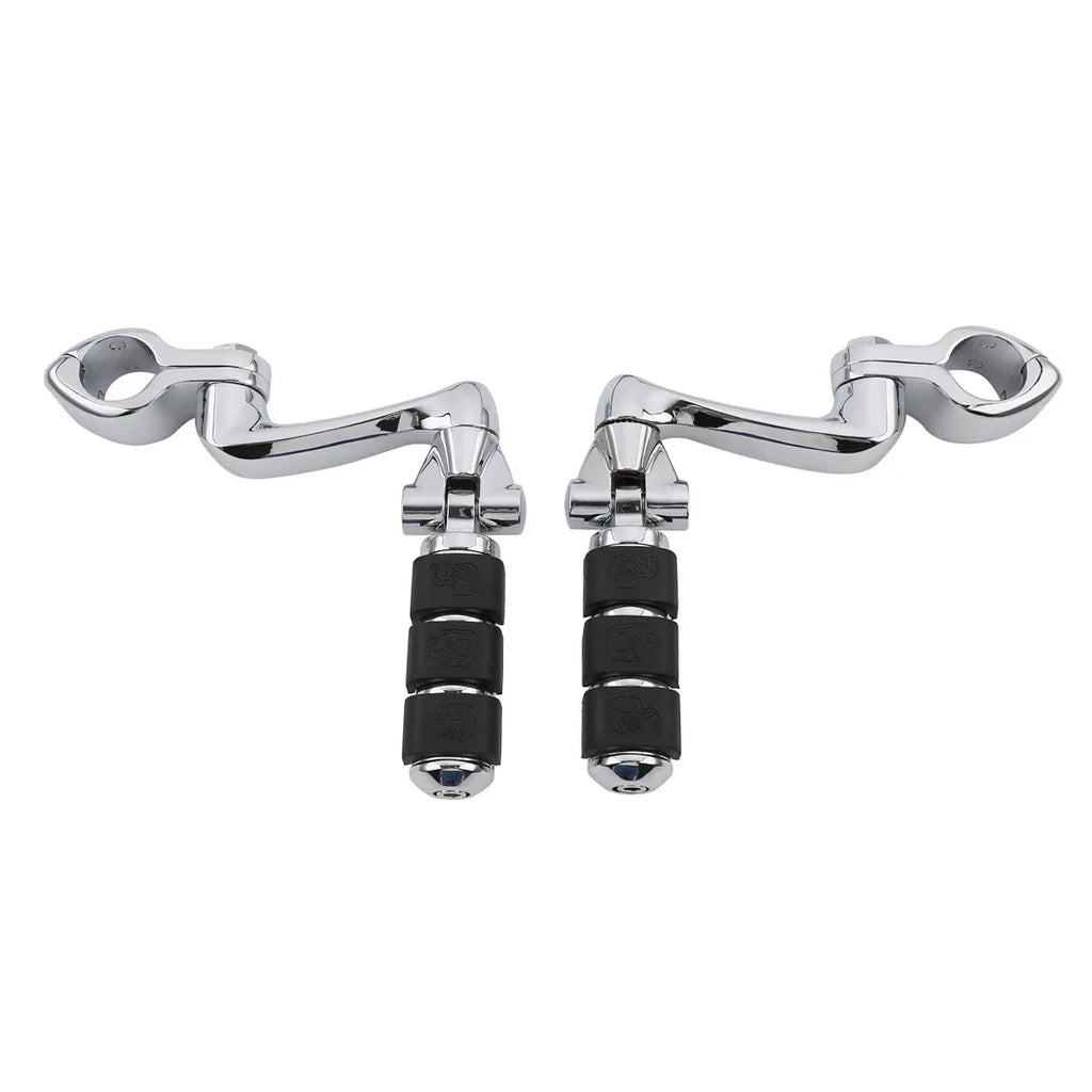 Engine Guard Foot Pegs Mounts 1 1/4 Chrome for Harley Honda Suzuki