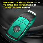 2-Pack Leather Smooth TPU Remote Key Fob 360 Protection for Mercedes E & S (2014-2020)