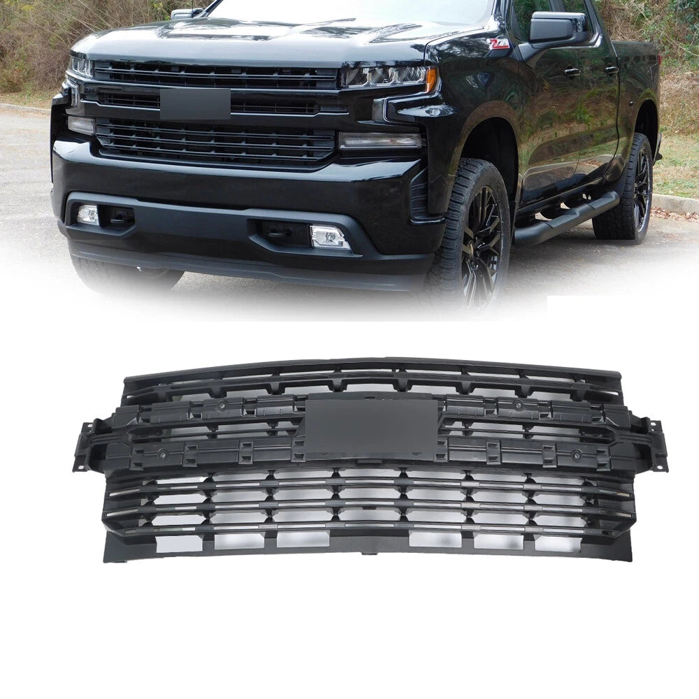 Front Bumper Upper Grille for Silverado 1500 (2019–2022) Black