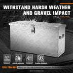 Diamond Tread Aluminum Truck Tool Box with Fixed Side Handles (27"x9.4"x12.6")