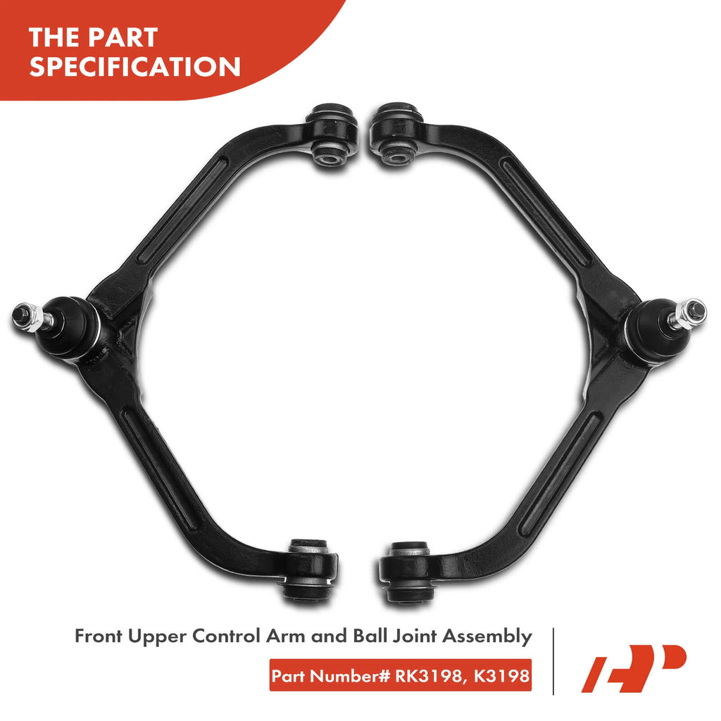 Set of 4 Front Upper Outer Control Arm Tie Rods for Jeep Liberty (2002-2007)