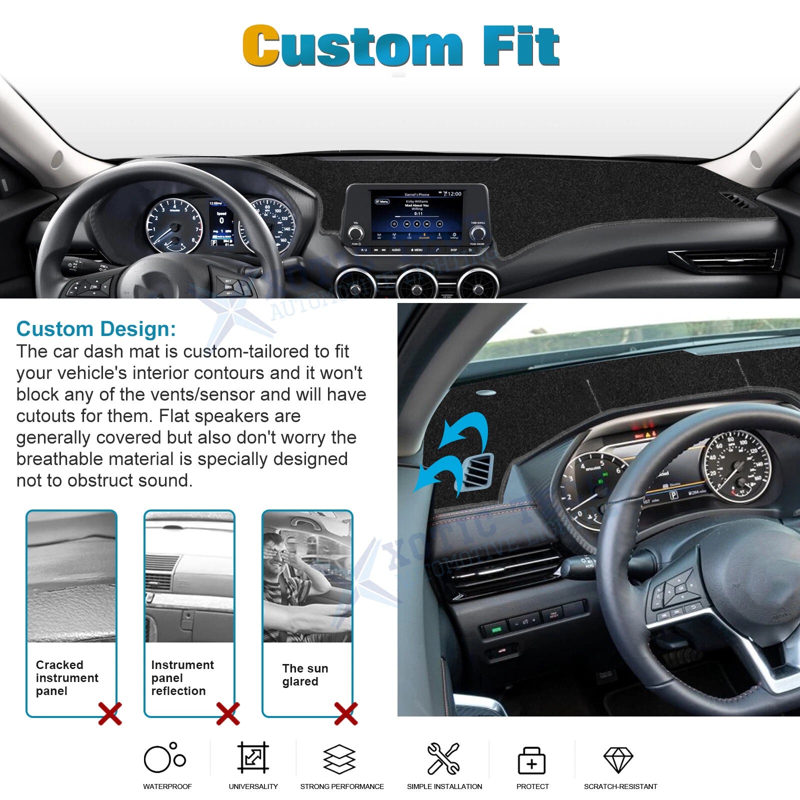 DashMat Non-Slip Dashboard Mat for Nissan Sentra (2020-2026)