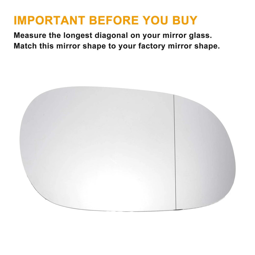 Right Side White Heated Mirror Glass for Mitsubishi Carisma (1995–2006)