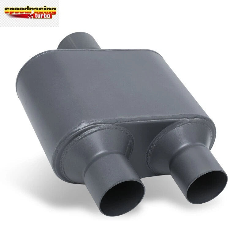 2.5" Inlet/Dual 2.25" Outlet Stainless Steel 409 Chambered Exhaust Muffler