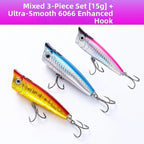 3pcs Popper Lure Set for Bass Pike (8.5g, 15g)
