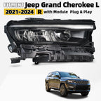 LED Headlight for Jeep Grand Cherokee L (2021–2024) Right Passenger w/o Motor & DRL