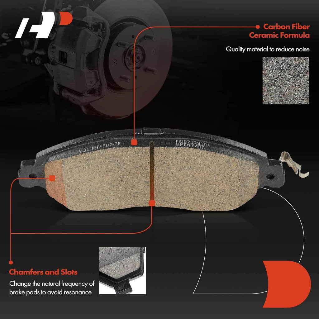 Set of 4 Front Ceramic Brake Pads for Nissan Murano Pathfinder (2015–2023)