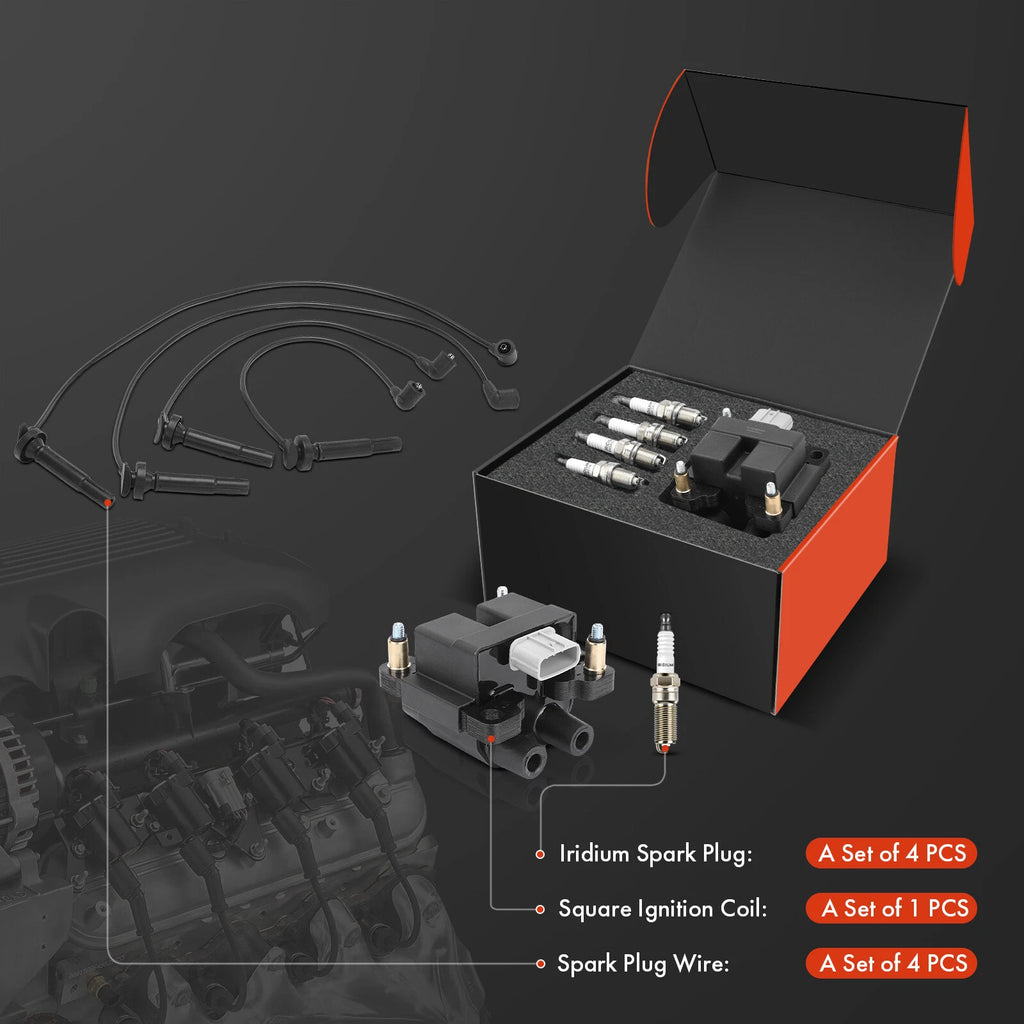 Ignition Coil & Iridium Spark Plugs Set for Subaru Impreza