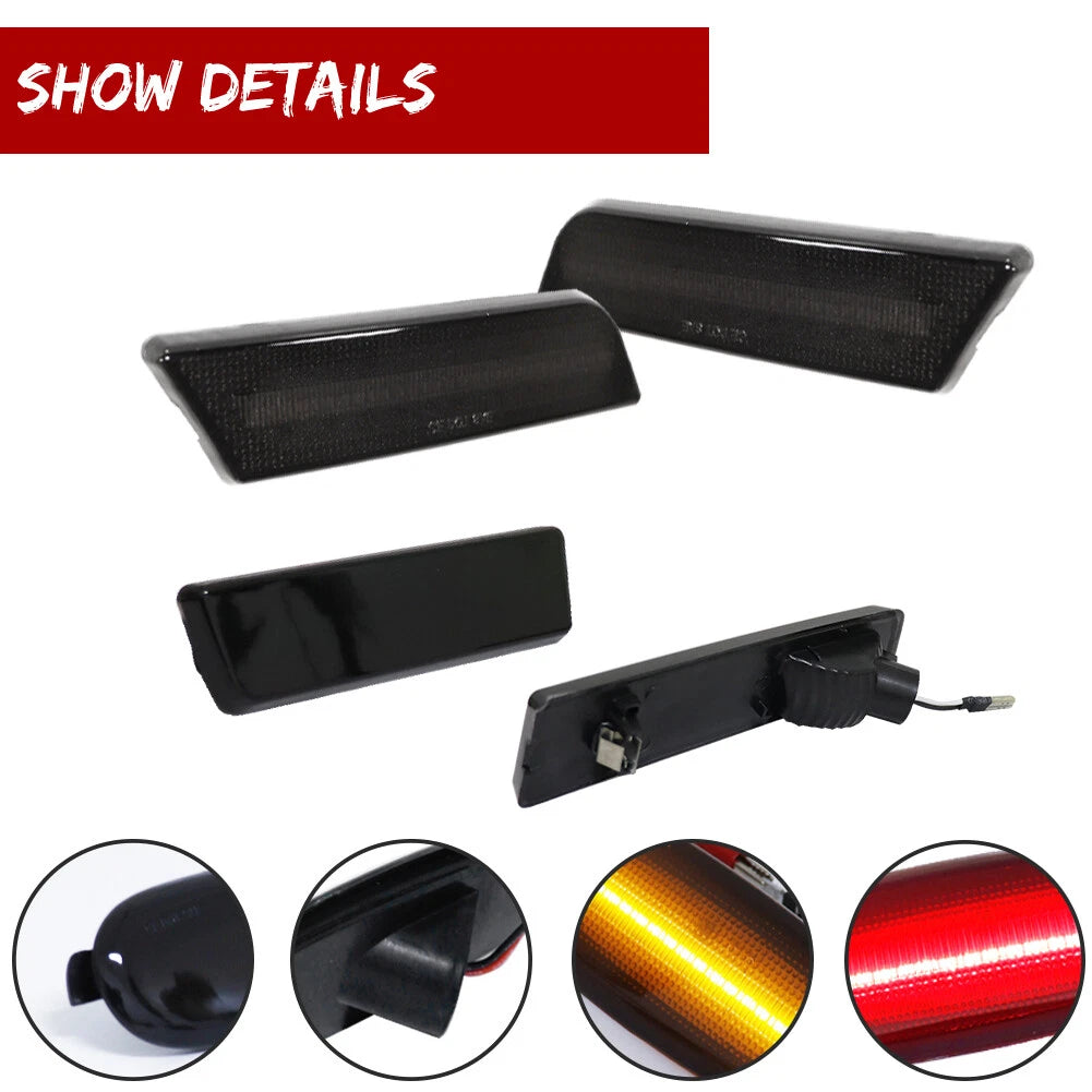 Set of 4 Amber Red LED Side Marker Lights for Ford Transit Connect (2010–2013)