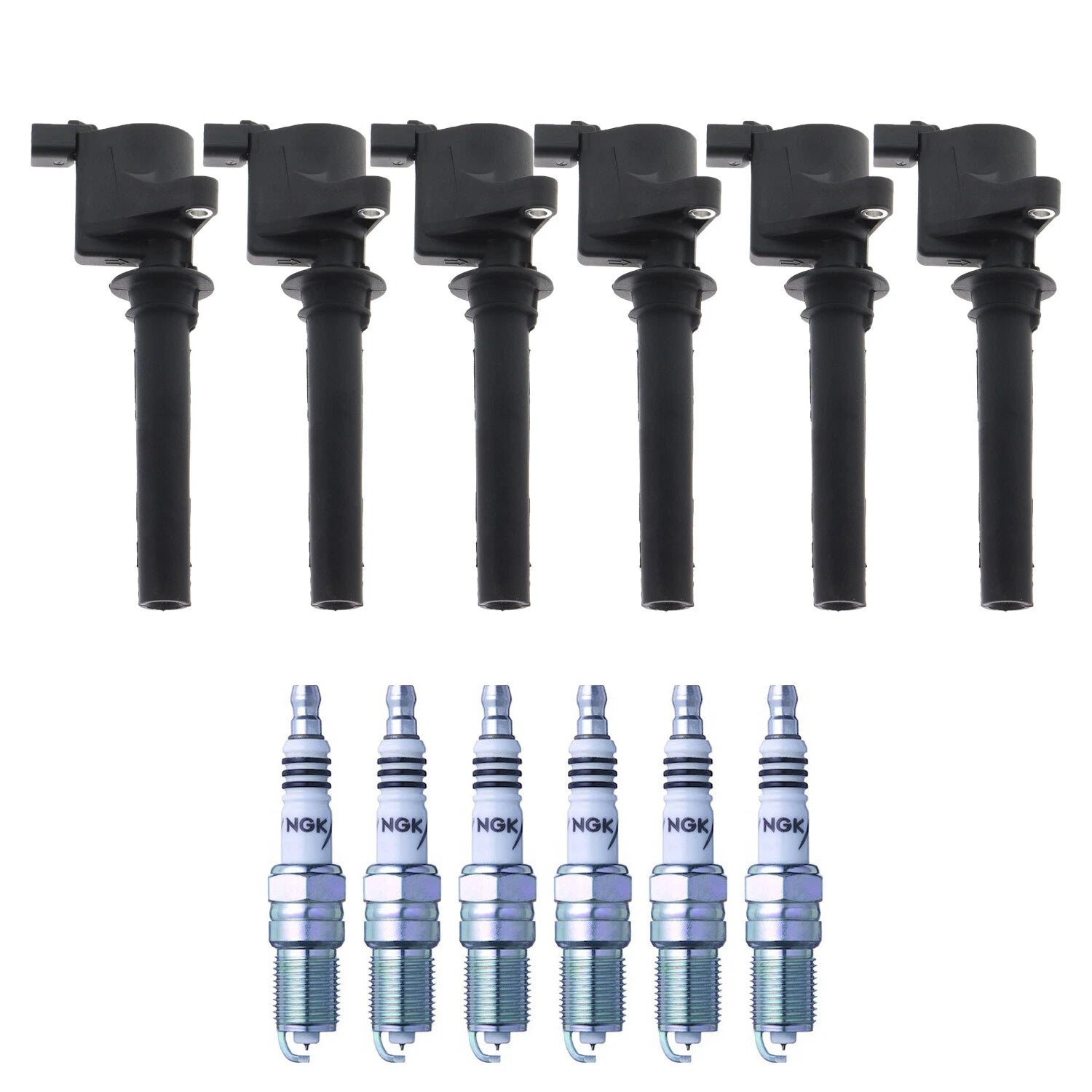 Set of 6 Ignition Coils & Spark Plugs for Ford Escape, Mercury Sable (3.0 V6)