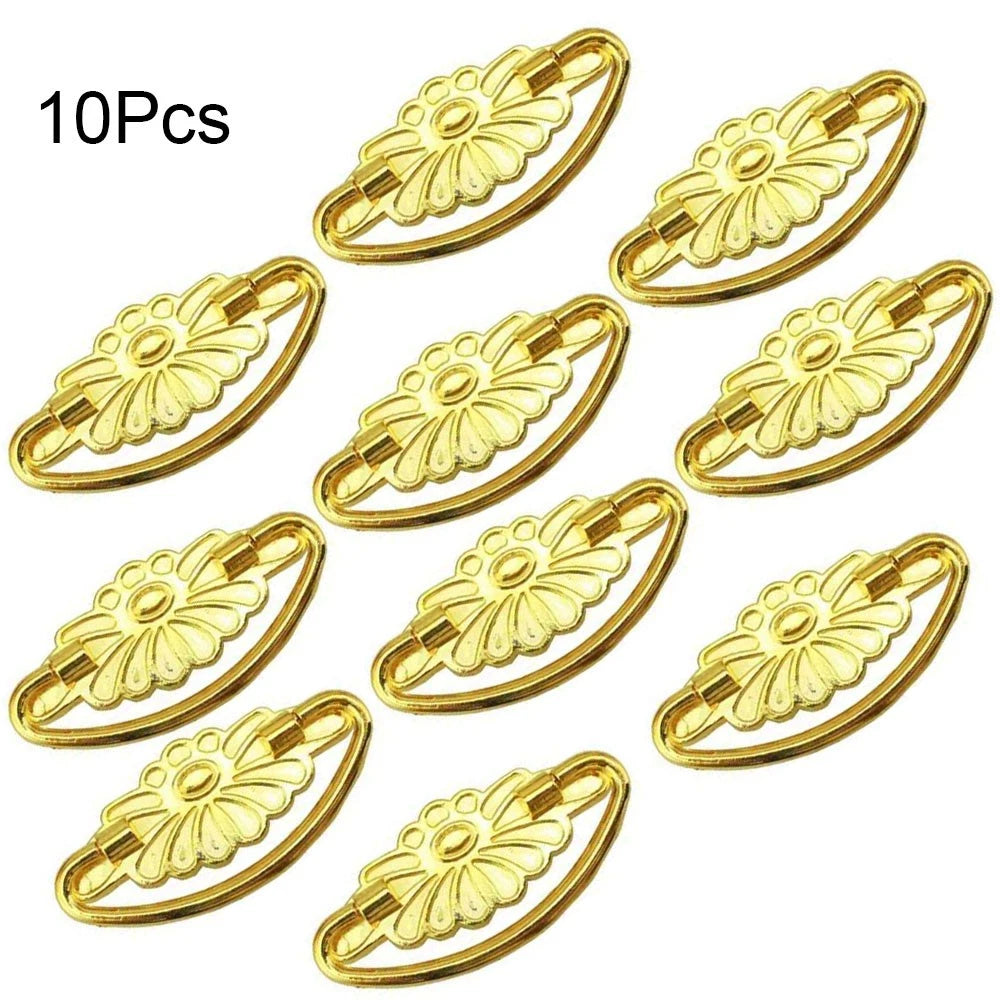 10Pcs Gold Decorative Cabinet Drawer Knob Hardware for Furniture