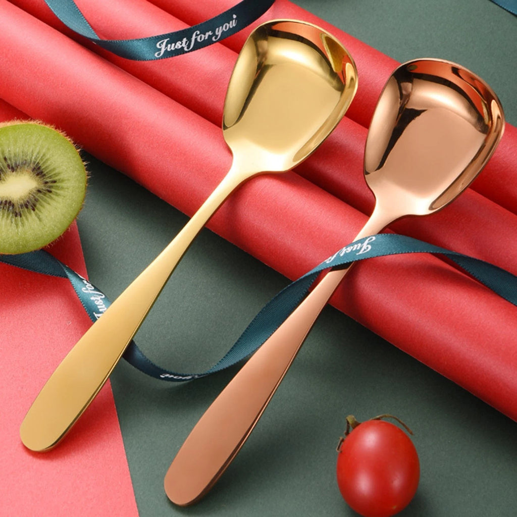 Set of 4 Mirror Polish Large Spoons for Hotels Kitchens