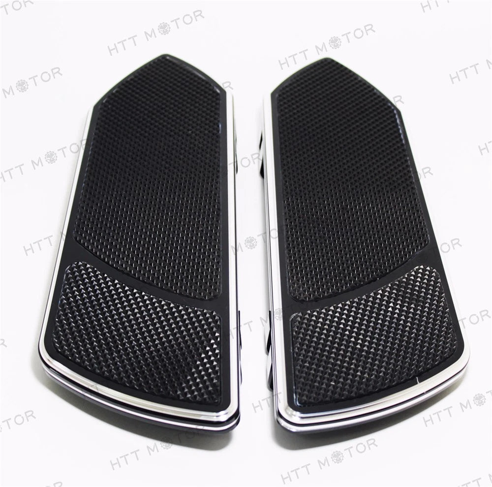 Set of 2 Black CNC Front Rider Floorboards for Harley Touring Softail (1984–2015)