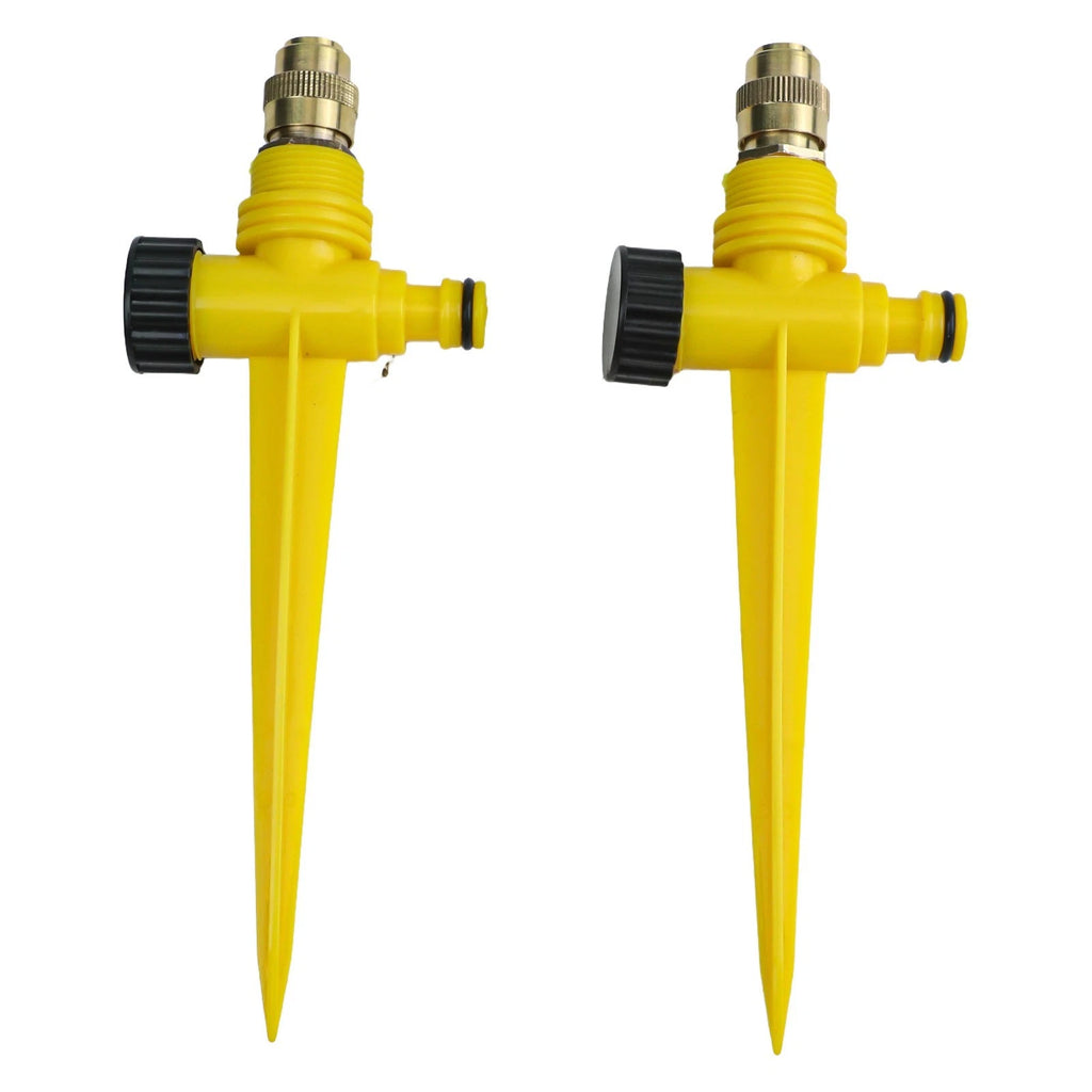 Set of 2 Metal Lawn Sprinklers with Adjustable Heads and Automatic Operation
