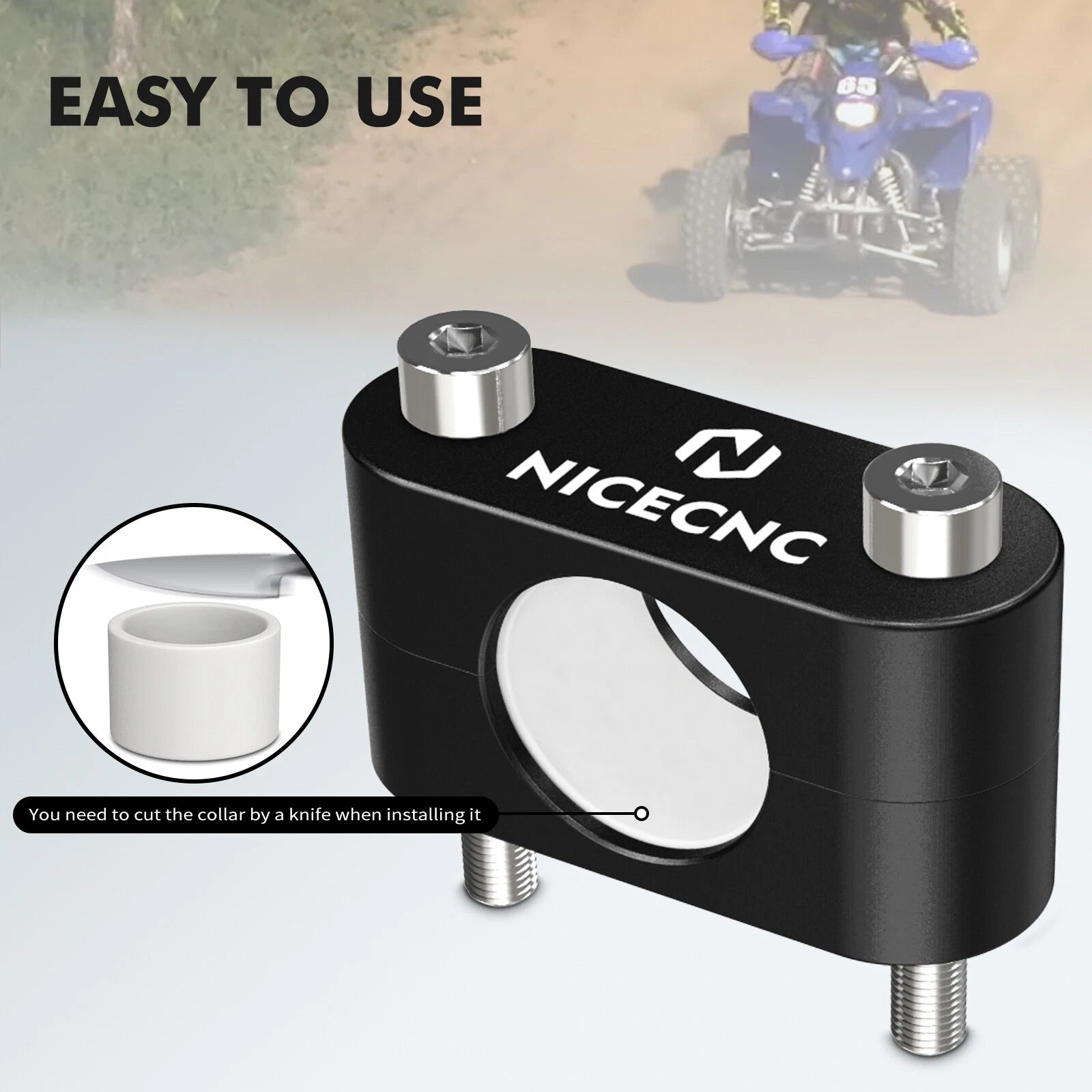 Aluminum Steering Stem Bushing Mount Clamp for Yamaha Raptor 250 350 660 700 (2001–2023)