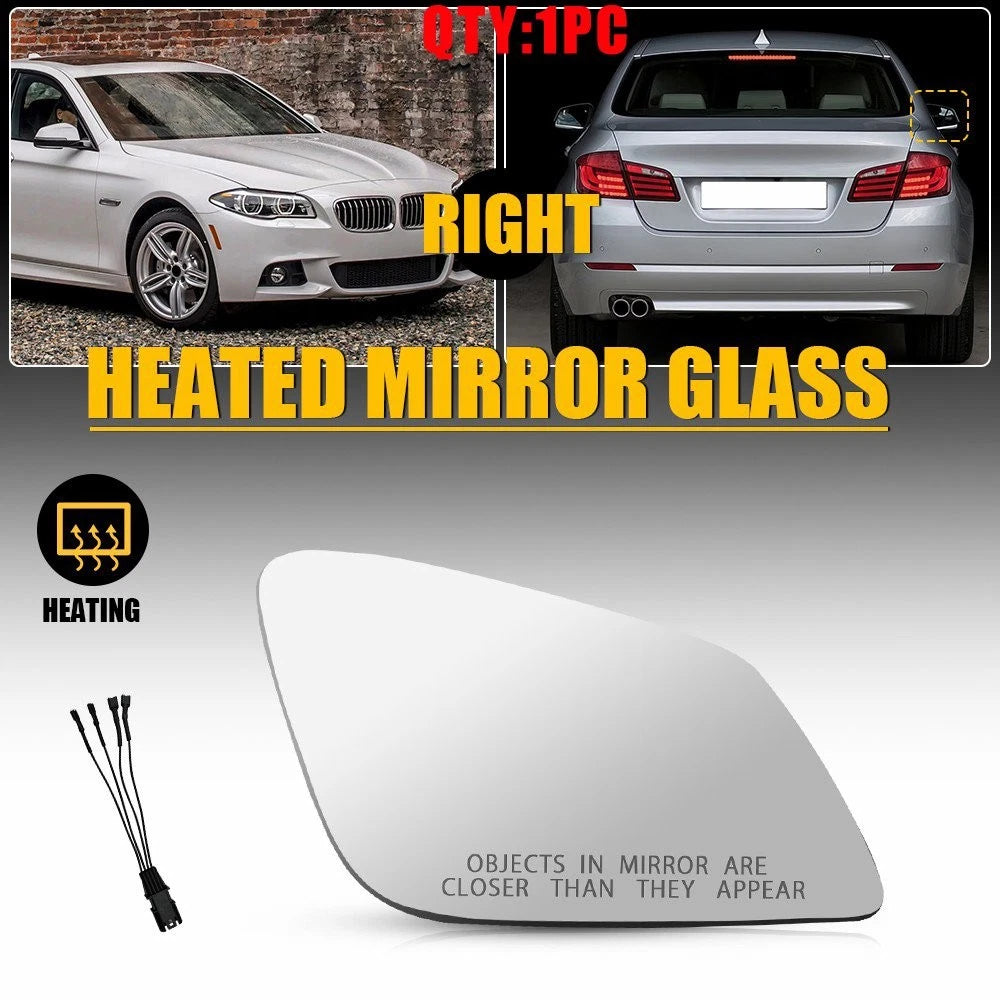 Right Passenger Side Mirror Glass for BMW 528 535 640 650 740 750 (2010–2016)