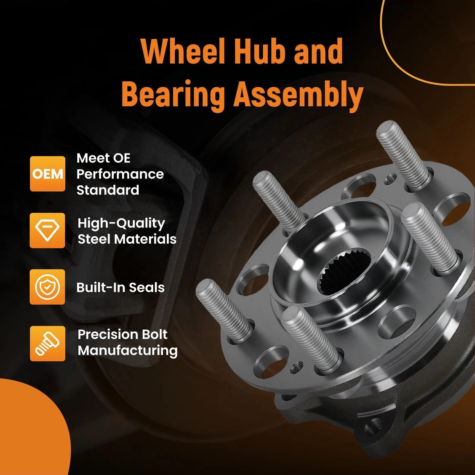 Pair Rear Wheel Hub & Bearing for Kia Sportage (2011-2016)