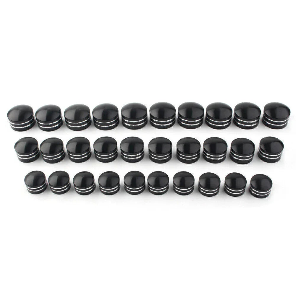 10 x Black CNC 9mm Motor Bolt Topper Caps for Harley